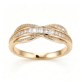Radiant Baguette and Pavé Crossover Ring