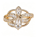 Luminous Pear-Cut Cluster Statement Ring