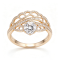 Radiant Filigree Fan Solitaire Ring
