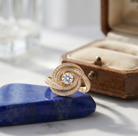 Celestial Vortex Pavé Swirl Ring