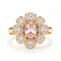 Peach Blossom Pavé Cluster Statement Ring
