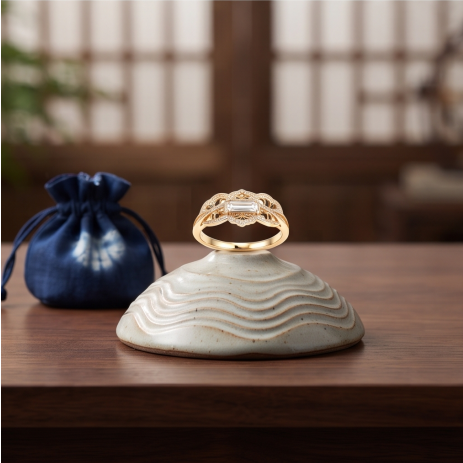 Ethereal Filigree Baguette and Pavé Statement Ring
